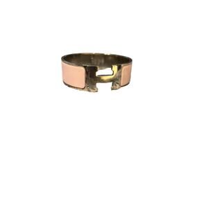 Hermes Pink and Silver Clic Clac H Bracelet